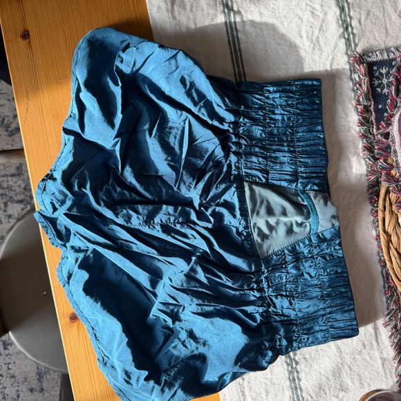 FP Movement by Free People Blue Metallic Athletic Shorts - Picture 2 of 3